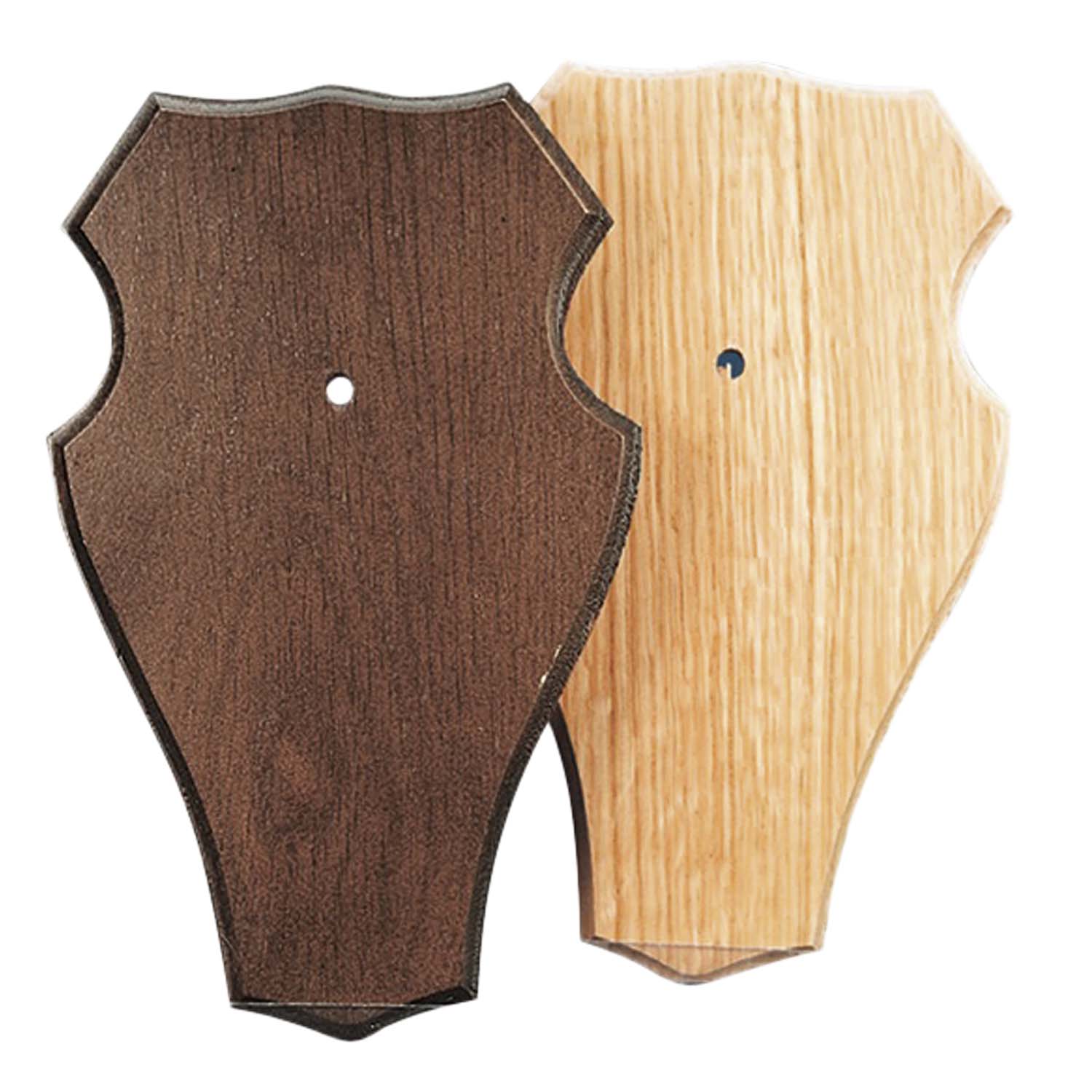 Reh-Gehörnbrett dunkel rund 1 Fach, 19x12 cm